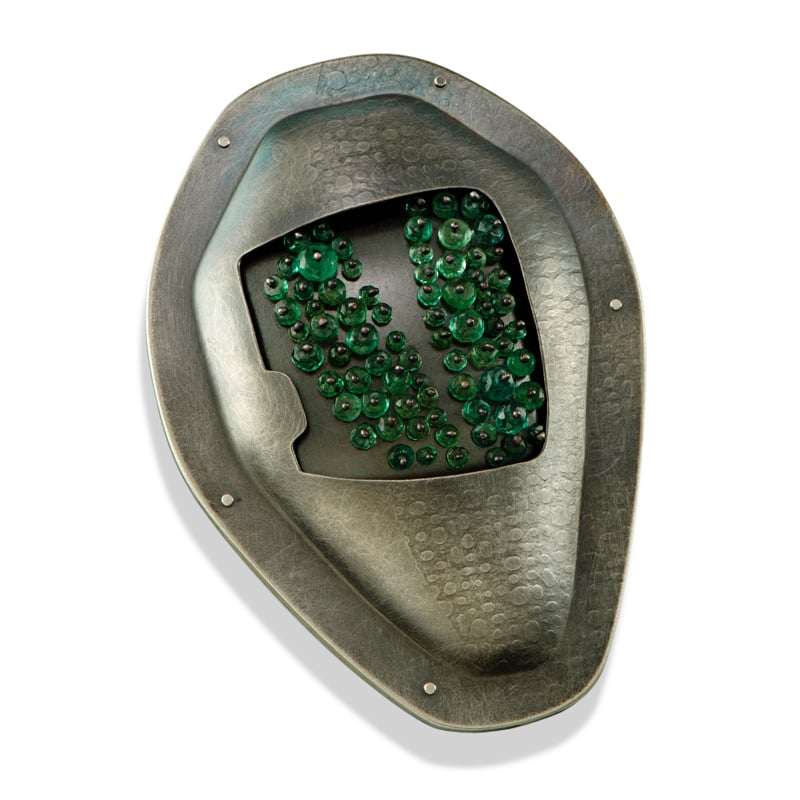 Emerald Shield Brooch